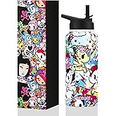 Tokidoki Unicorno 32OZ Water Bottle with straw Anime Cartoon Reusable Insulated Water Bottle Cup Tumbler with Leak Proof Flip for Outdoor Gym (unicorno-01)