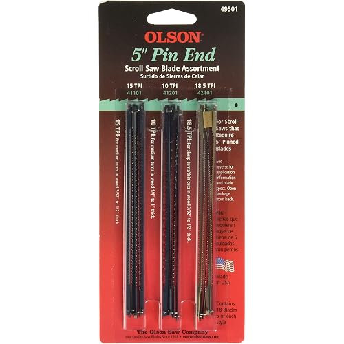 OLSON SAW FR49501 Pin End Scroll Saw Blade
