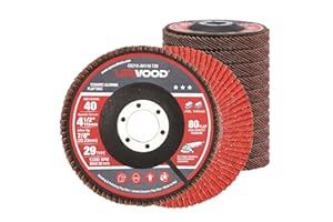 UPWOOD 10 Pack Ceramic Flap Discs 4-1/2" x 7/8" Arbor for Angle Grinder, 40 Grit Type 29