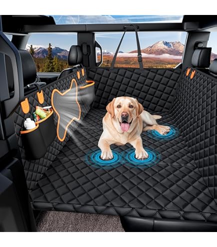 REEVAA Dog Truck Seat Cover For Back Seat, Hard Bottom Dog Hammock