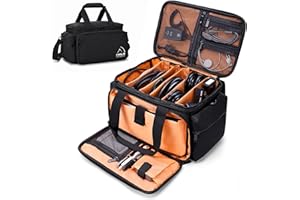 HMLIN OUTOOORS HMLIN DJ Gig Bag, DJ Cable File Bag with Detachable Padded Bottom and Dividers, Travel Music Bag for Professional DJ Gear, Sound Equipment Accessories Orange 2024