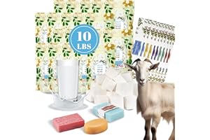 PIUH 10 Lbs Pre-Cutting Goat Milk Soap Base for Soap Making, Moisturizing Melt and Pour Goats Milk Soaps Base Bulk for Craft Making Organic (10 Pounds)