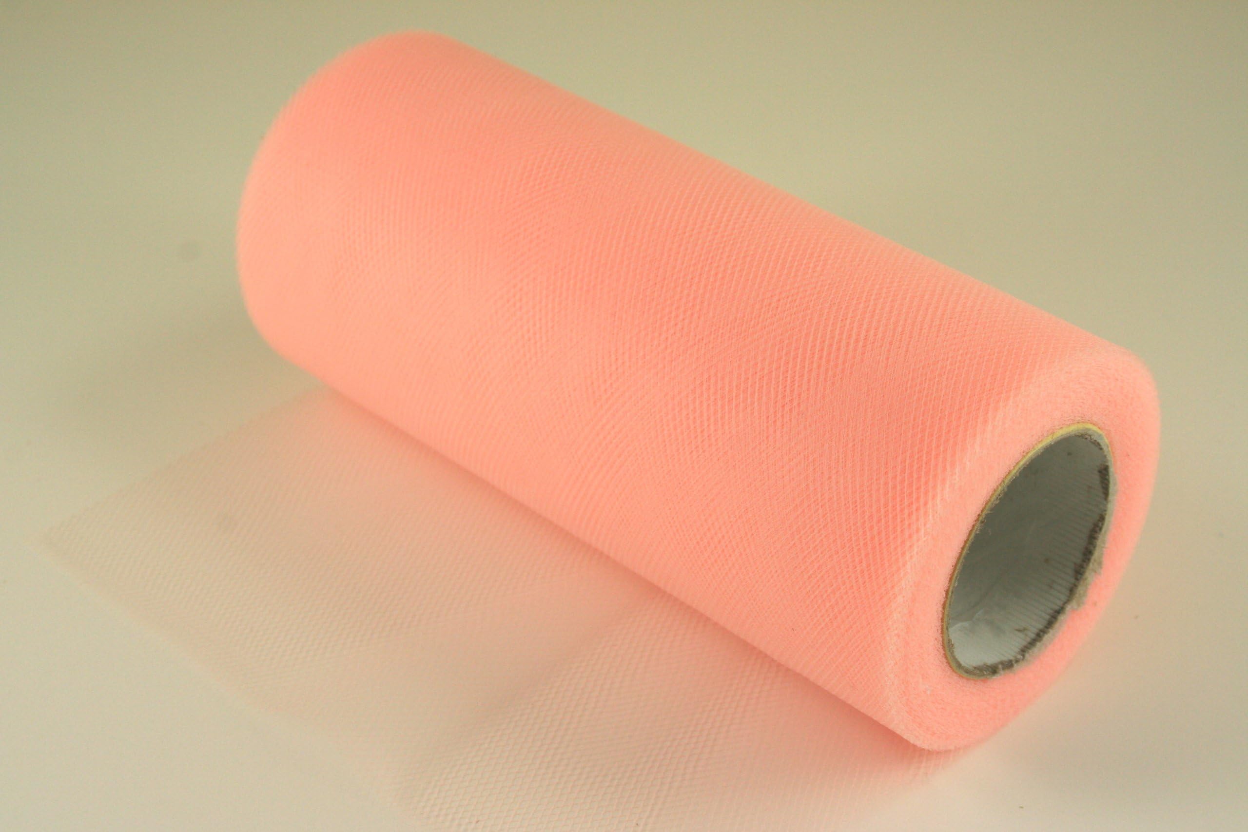 1 X 6" Peach Craft Tulle Roll 25 Yards