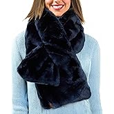 Funky Junque Faux Fur Shawl Wrap for Women – Ultra Soft Winter Lined Neck Scarf, Elegant Pull-Thru Wrap for Cold Weather