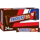SNICKERS Milk Chocolate Candy Bars, Share Size Bulk, 3.29 oz, Pack of 24 | Peanut Chocolate Candy Bars, Individually Wrapped Share Size Packs with Two Bars per Pack, Great for Sharing and Parties