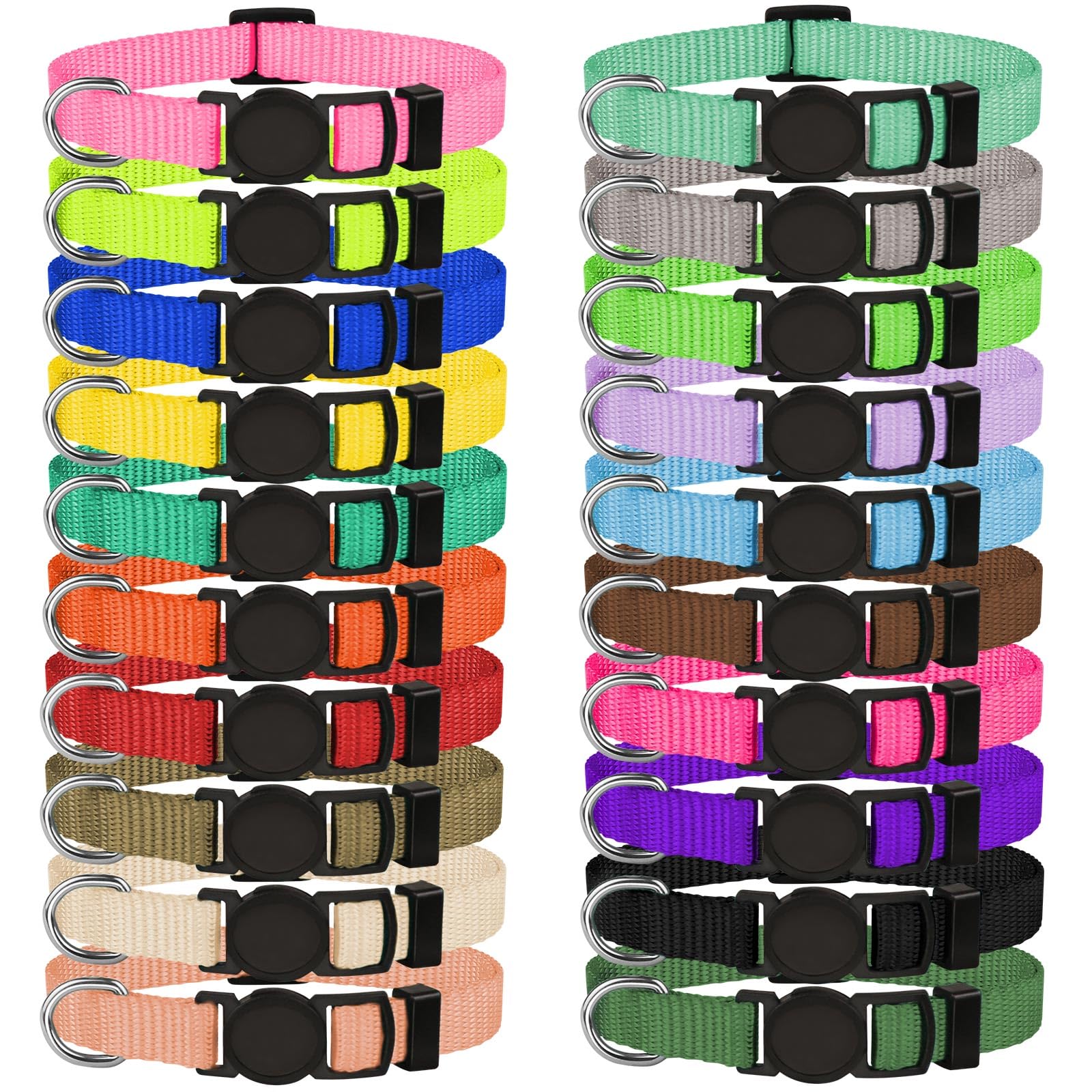Photo 1 of 20 PCS Puppy Collars for Litter,Puppy Collars for Small Puppies,Nylon Breakaway ID Collar Whelping Litter Collars(S)