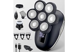 UPTARD Head Shavers for Bald Men,Electric Head Shavers for Men, Bald Head Shavers for Men, Head Razor for Bald Men,Head Shaver with Nose Hair Sideburns Trimmer, LED,Travle Lock