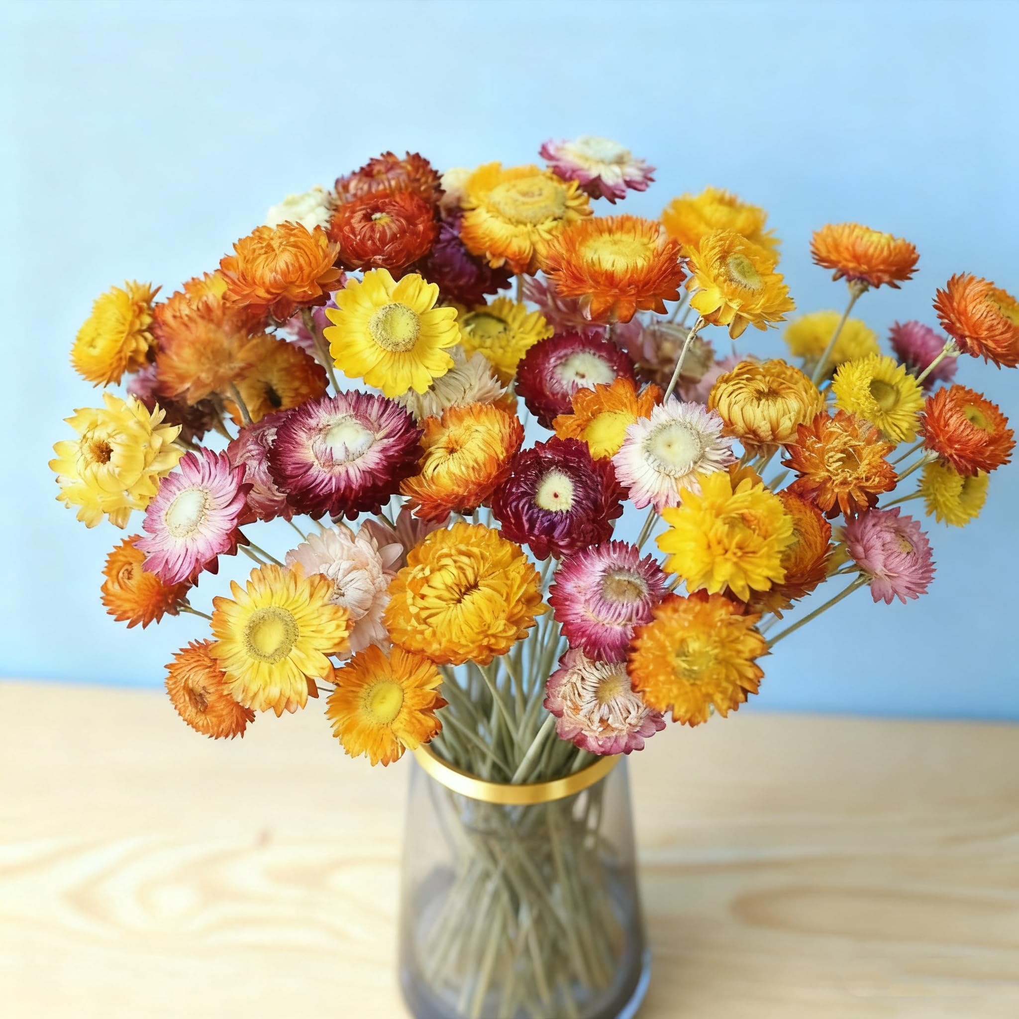 Photo 1 of 20 PCS Natural Dried Daisy Flowers Bouquet - Multicolor Dried Daisy Sunflowers, Dry Flower Arrangements for Wedding, Table Vase Decor, Home Decor Office Party Farmhouse Decoration, Valentine's Day