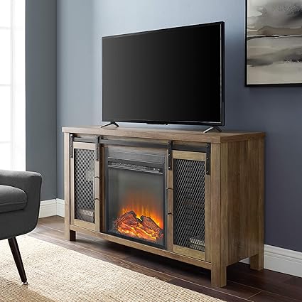 We Furniture Az48fpsmdro Fireplace Tv Stand 48 Rustic Oak