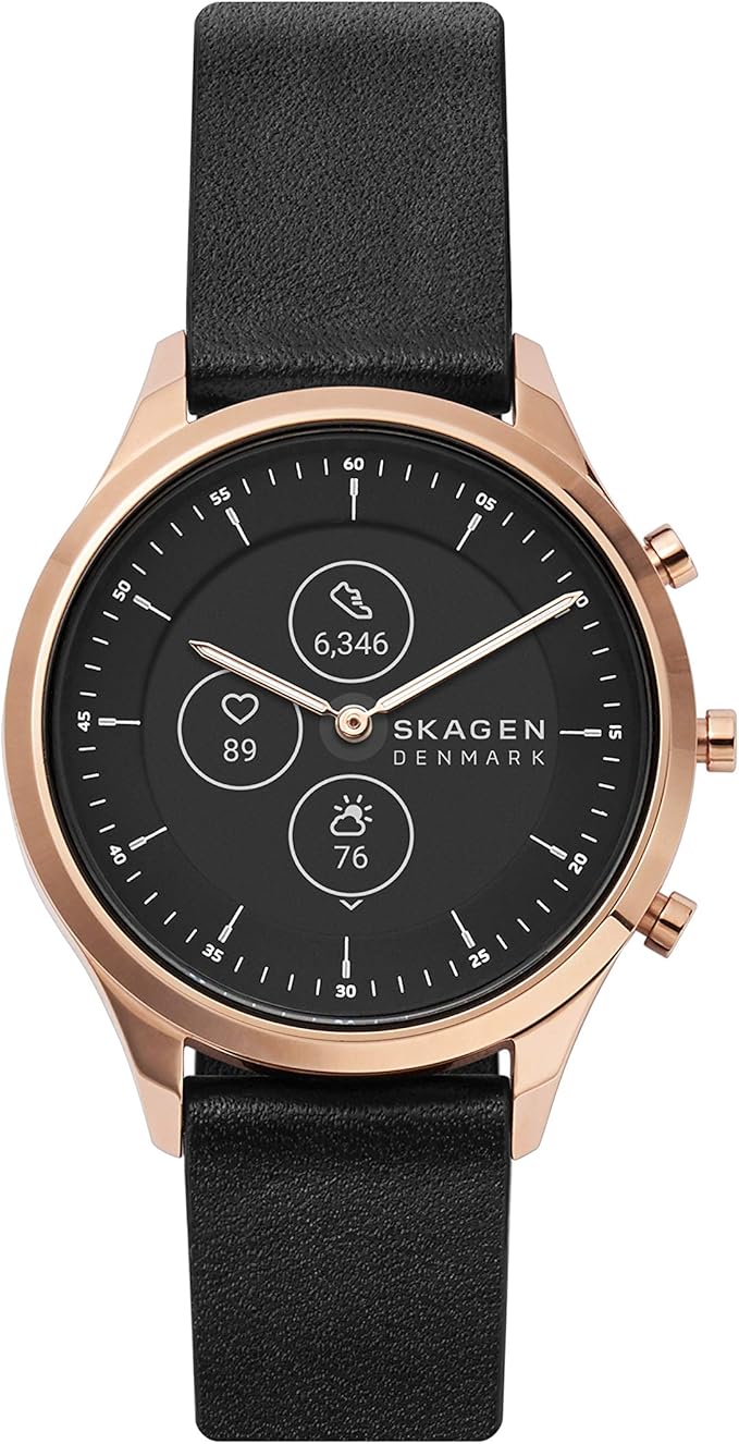 Skagen Women Jorn Hybrid HR 38mm Leather Hybrid HR Smart Watch, Color