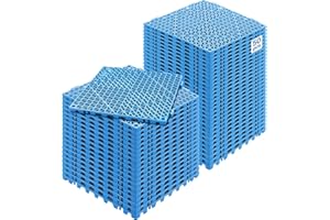 VEVOR Modular Interlocking Cushion, 50 Pack 12" x 12" Splicing Drainage Mats, Soft PVC Interlocking Drainage Floor Tiles, Non
