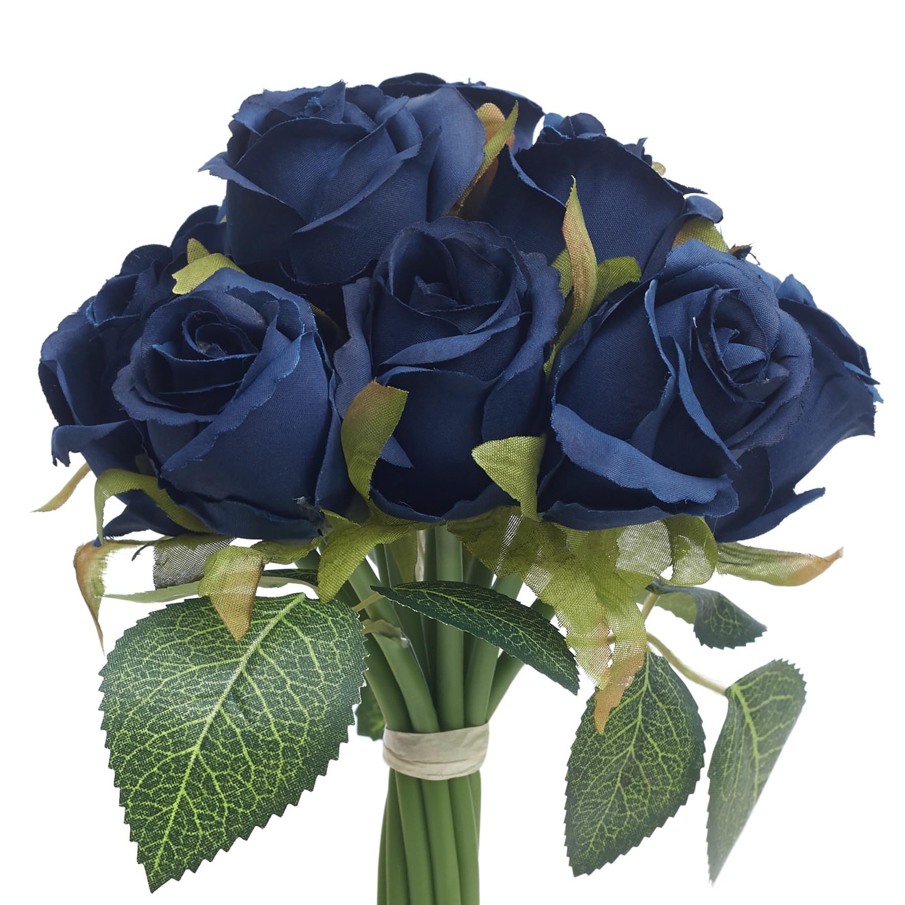 The Baked Studio – Silk Hand Tied Lila Bud Rose And Tea Rose 12-Piece Bouquet For Cake Decorating, Home Décor, Weddings, Bridesmade Bouquets and Crafts (Navy Lila Bud Roses)