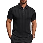 Alimens & Gentle Mens Polo Shirts Short Sleeve Knit Stretchy Casual Lightweight Summer Vacation Party Golf Shirts