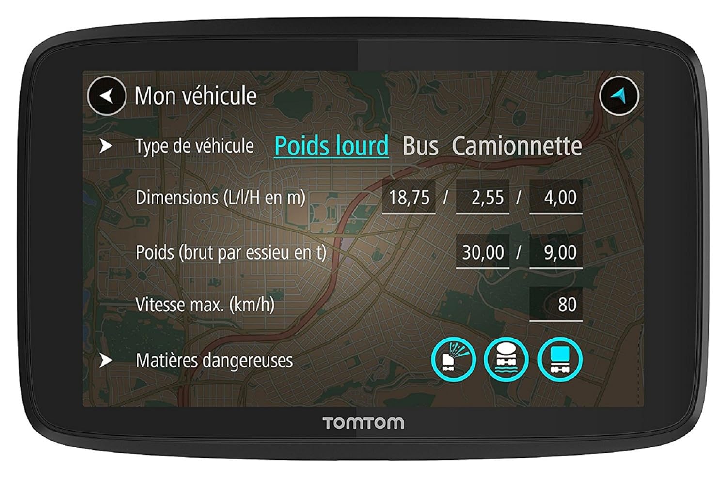 Cartographie Europe 48 et Trafic à Vie GPS Poids Lourds 6 Pouces TomTom GO Professional 6250