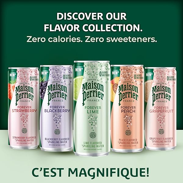 MAISON PERRIER FOREVER BLACKBERRY FLAVORED SPARKLING WATER, 11.15 FL OZ CANS, 8 COUNT 89.2 FL OZ