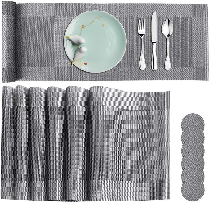 Tischset, Platzsets 6er Set - Rutschfest Abwaschbar Tischsets - PVC