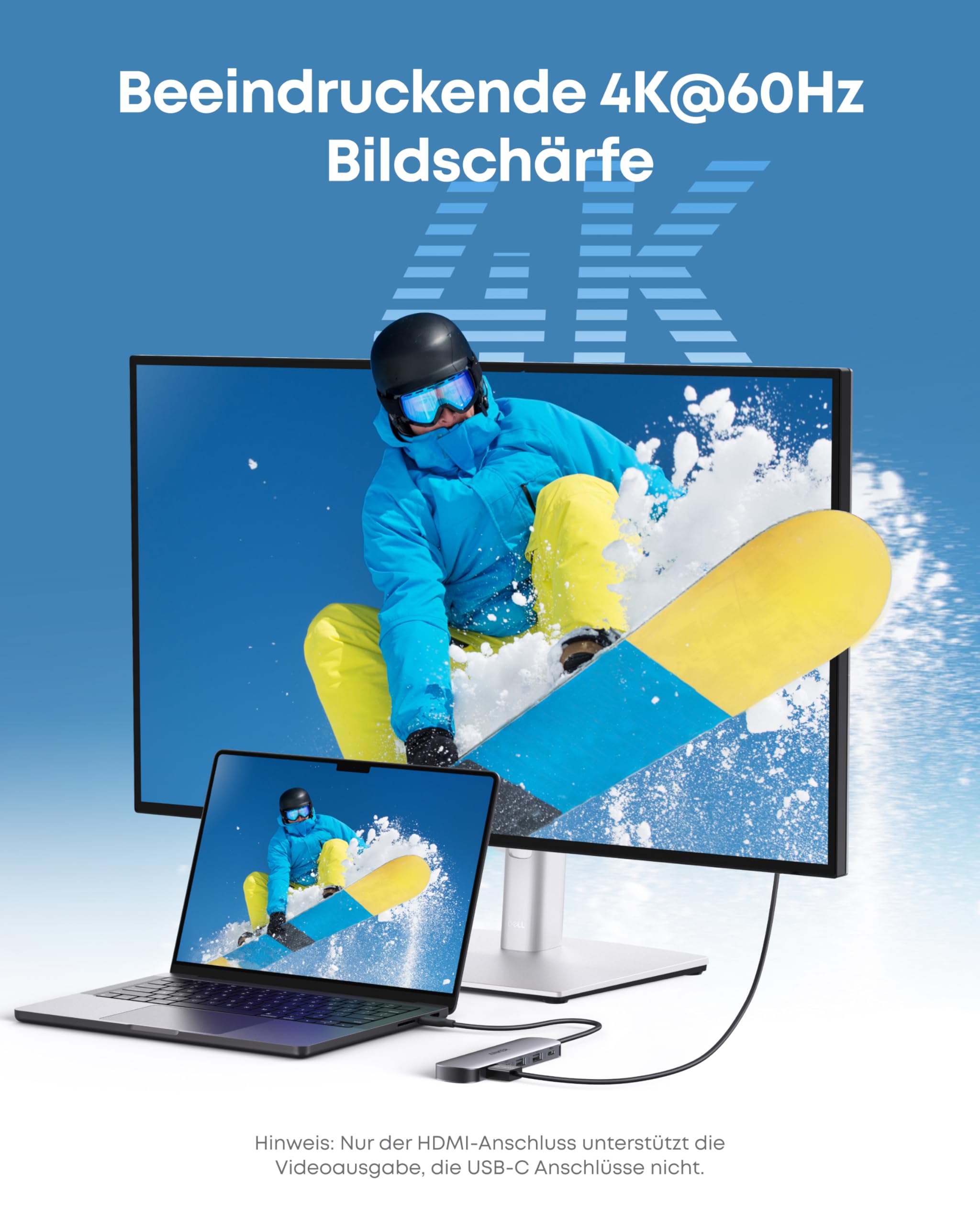 Anker 7-in-1 USB-C Hub mit 4K@60Hz HDMI, 85W Power Delivery, USB-A/C-3.0-Ports und SD/microSD-Kartenleser für USB-C Geräte (ohne Netzteil) 3