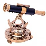 Maritime Nautical Antique Brass Black Leather
