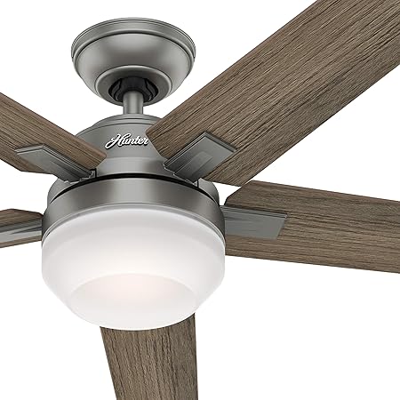 Hunter Fan 54 Inch Contemporary Matte Silver Indoor Ceiling Fan