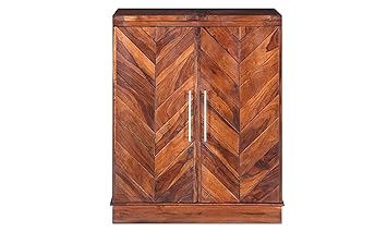 Ringabell Veto Solid Wood Bar Cabinet (Honey Finish)