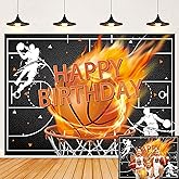 Basketball Happy Birthday Backdrop Sport Theme Basketball Court Photography Background for Boys Teen Birthday Party Decorations Cake Table Supplies (82x59 inch (7x5FT))