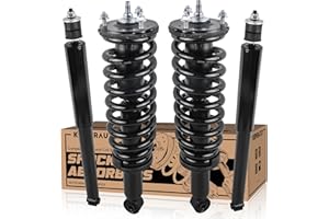 KUIPERAUTO 171348L 171348R 37240 4PCS Complete Front Rear Struts Assembly Compatible for 2001-2007 Toyota Sequoia (4WD RWD) Front & Rear Coil Spring Shock Absorber
