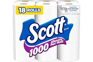 Scott 1000 Toilet Paper, 18 Rolls, 1000 Sheets per Roll