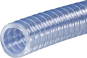 Kuriyama Kuri Tec K7160 Series Standard Wall PVC Food and Beverage Vacuum/Transfer Hose, 100 psi, 100' Length x 5/8" ID, Clear/Blue Tint