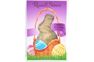RUSSELL STOVER CHOCOLATES Russell Stover (1 Box) Cookies & Creme White Fudge Easter Bunny Candy - Net Wt. 1.3 / 37 g