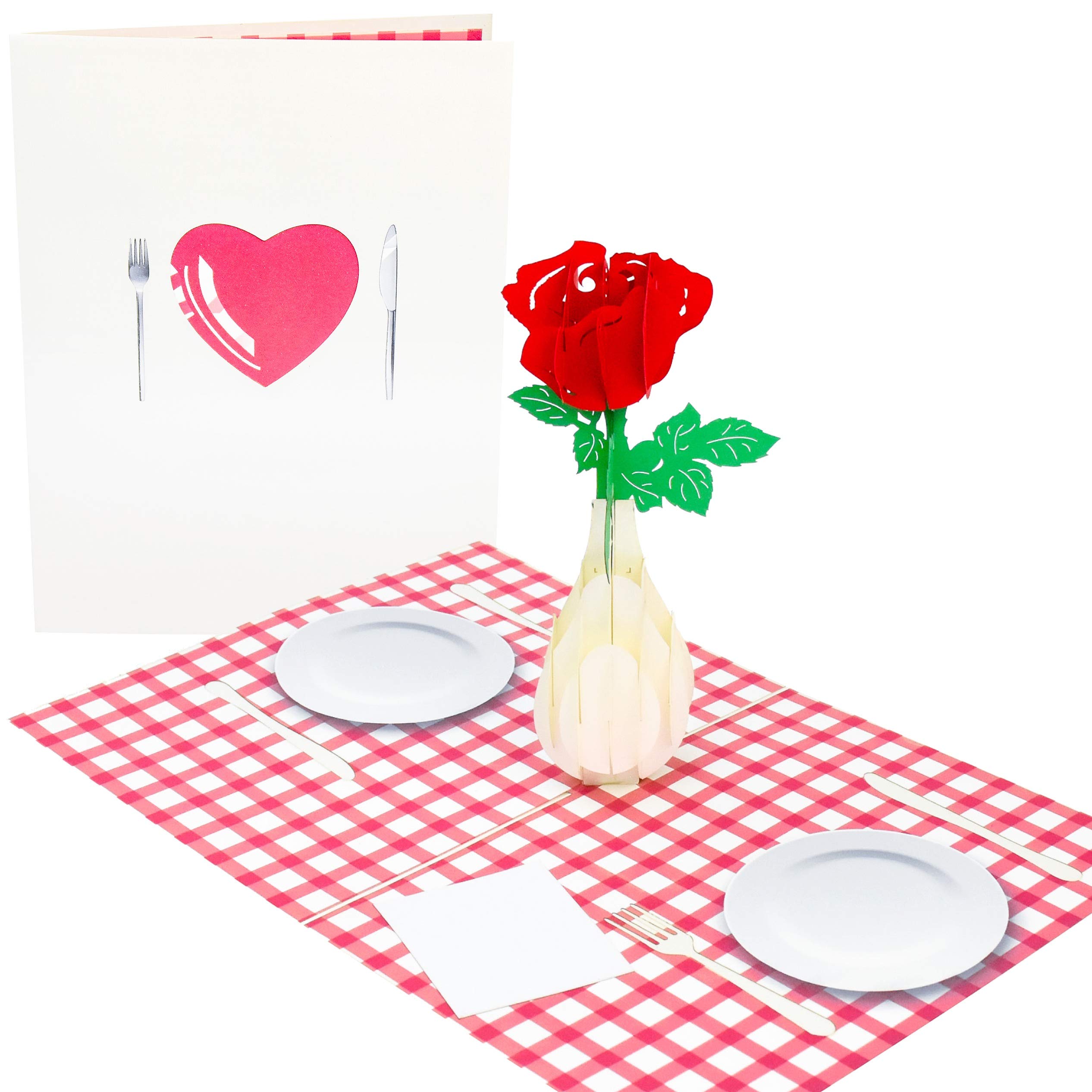 PopLife® Romantic Date 3D Pop Up Valentine's Day Card - Anniversary, Birthday Date, Engagement, Mother's Day - for Wife, for Fiancé, for Girlfriend, for Husband