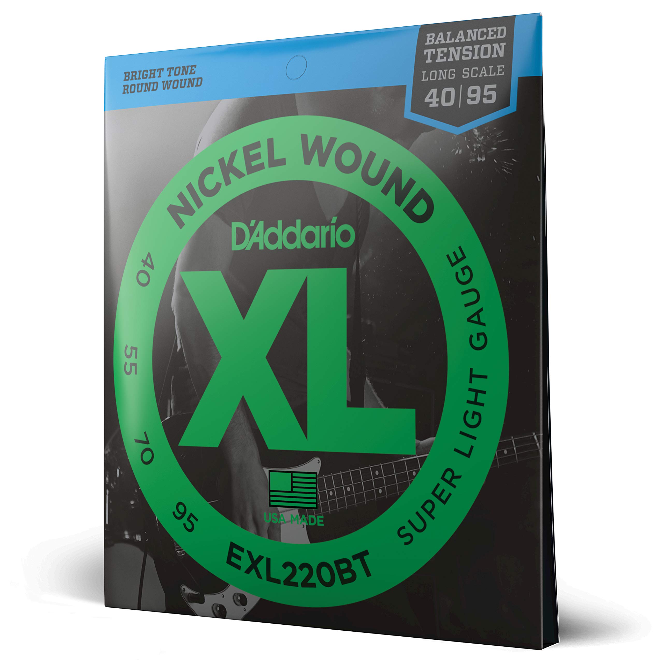 D'Addario EXL220BT 40-95 Balanced Tension Super Light Nickel Wound Bass Guitar Strings