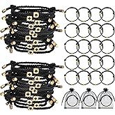 Tondiamo 36 Pcs Cross Bracelet Bulk Adjustable Christian Braided Cross Bracelet for Men Women Jesus Christian Valentine Gift for Bautizo Recuerdos Christening Wedding Supplies with Organza Bag