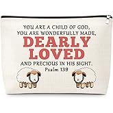 Inspirational Quotes Bible Verse Gift for Women Makeup Bag Positive Saying Christian Scripture Religious for Sister Friends Bestie Cosmetic Bag with Zipper Friendship Faith Keepsake Travel Pouch