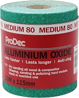 ProDec 10m Roll 80 Grit Green Aluminium Oxide Sanding Paper 115mm Wide