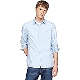 Tommy Hilfiger Mens Long Sleeve Poplin Shirts in Slim Fit, Men's Button Down Shirts, Also Available in Big and Tall