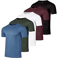 DEOLAX Men's Loose Fit T-Shirts - Heavyweight Polyester Crew Neck Tee For Workout & Casual