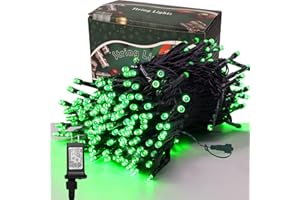 LJLNION 300 LED St Patricks Day Lights, 98.5FT Christmas String Lights with 8 Lighting Modes, Waterproof & Connectable Mini Lights, Plug in for Indoor Outdoor Holiday Xmas Party Bedroom Decorations (Green)