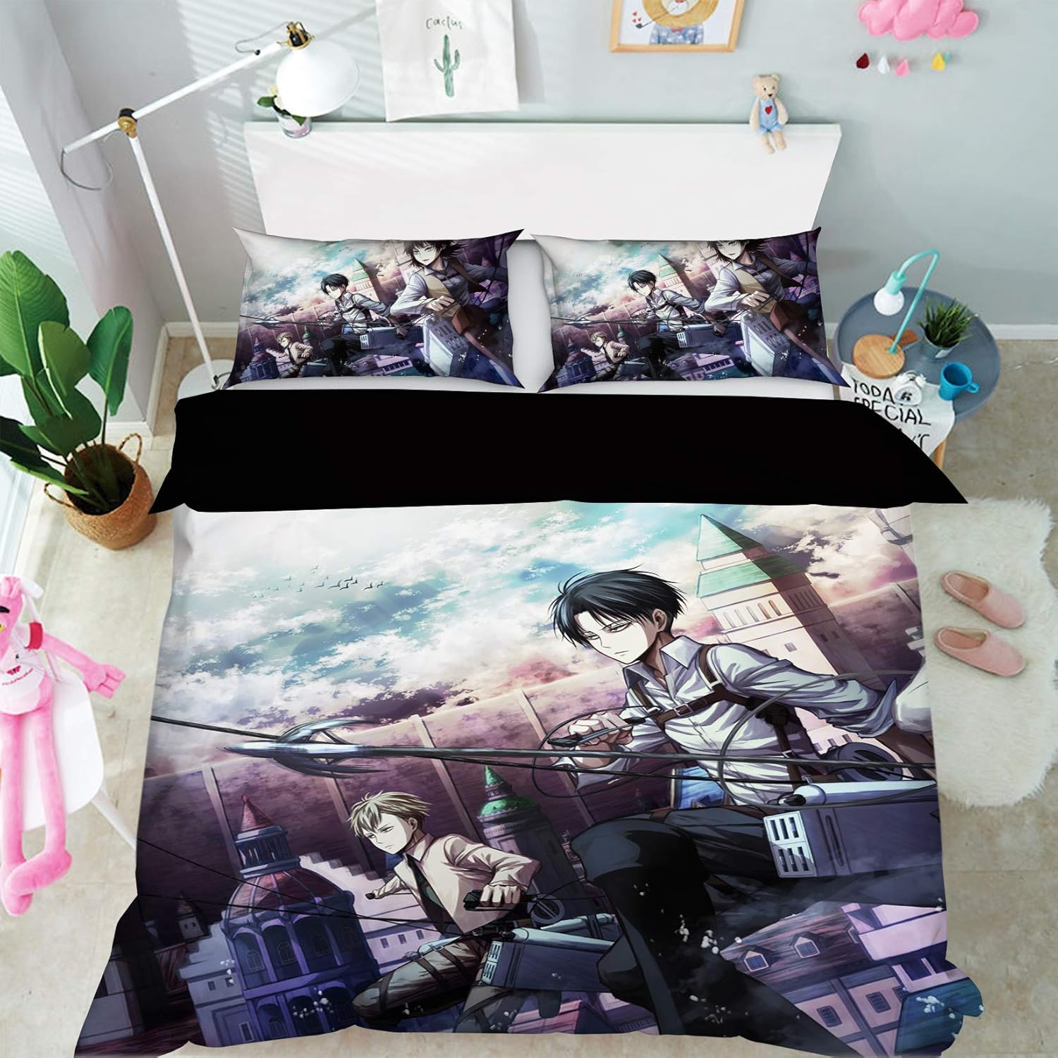 Aj Wallpaper 3d Attack On Titan 788 Japan Anime Game Bedding Pillowcases Quilt Duvet Cover Set Single Queen King 3d Photo Bedding Uk Lucie King Amazon Co Uk Kitchen Home