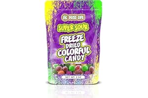Bliss LIfe - Super Sour Freeze Dried Colorful Candy Freeze Dried Sour Candy 3 oz Package - Very Sour Freeze Dried Candy, Unique, Great for the Tiktok Trend Most Sour Candy in the World Challenge