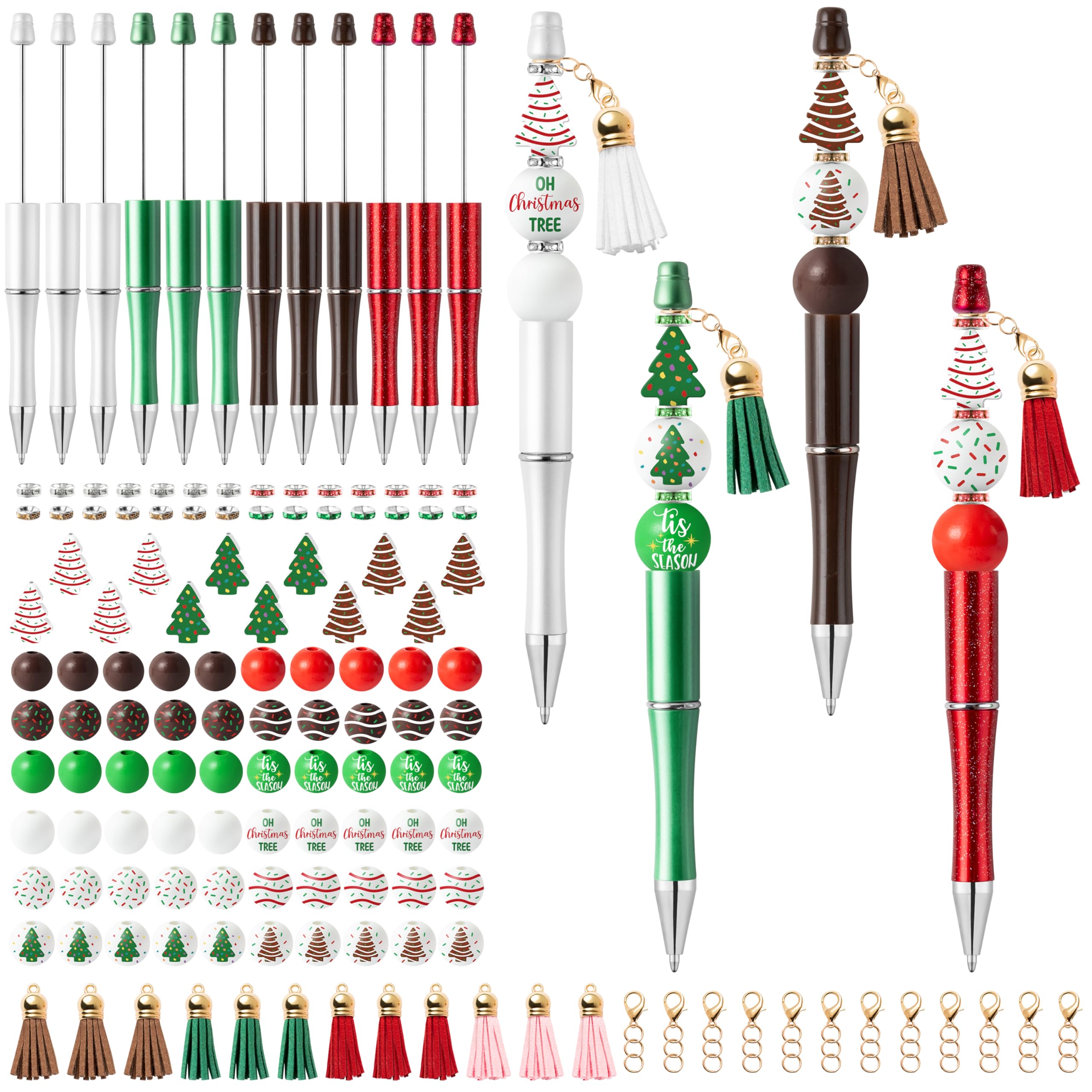 View 1 of **MISSING PARTS**
Qimgic Christmas Beadable Pens Kits - 12 Set Xmas DIY Ballpoint Pens Making with Beads Craft for Kids, Christmas Party Tree Cake Beaded Pen Bulk Charm Crafting Supplies for Winter School Students Gift