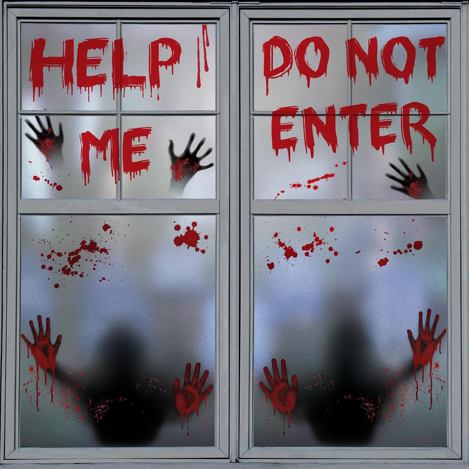 Window Treatments - Hidreas Large Halloween Window Clings, Halloween Window Decorations Stickers Halloween Window Silhouette for Windows Glass Walls