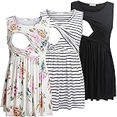 Bearsland Women's Maternity Nursing Tank Tops Sleeveless Scoop Neck Breastfeeding Shirt Pregnancy Clothes