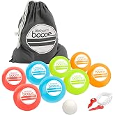 GoSports 90 mm Soft Bocce Set Includes 8 Weighted Balls, Pallino and Case, Play Indoors or Outdoors
