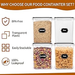HKJ Chef 4 Pack Large Airtight Food Storage