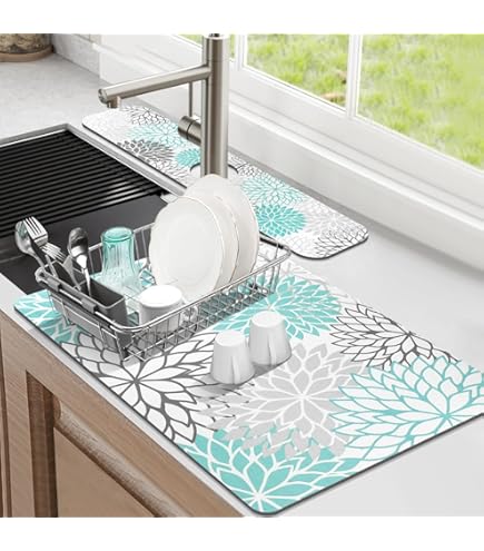 Kitchen Faucet Splash Guard Silicone Faucet Drain Mat Drip Catcher Tray Kitchen Sink Splash Guard Slip Pad Faucet Drain Pad