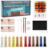 Plfawu 21Pcs Leather &amp; Vinyl Repair Kit | Repairs Tears, Holes, Scratches &amp; Peeling on Furniture, Car Seats &amp; Jackets | Fast Application, Mixable Colors, All Leather Types