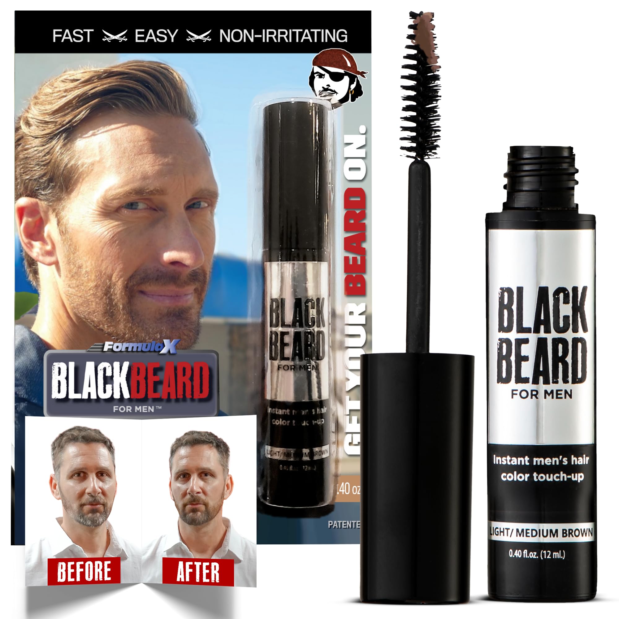 Blackbeard Formula X Beard Color for Men, Beard
