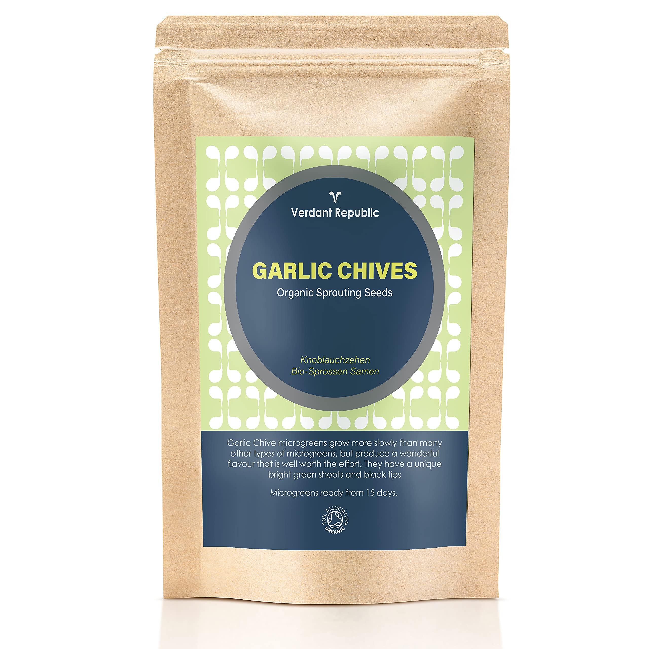 Verdant Republic Organic Garlic Chive Sprouting Microgreens Seeds | 50g | Non GMO, High in Nutrients Superfood | Easy to Sprout | High Germination into Sprouts microgreens from 3 Weeks