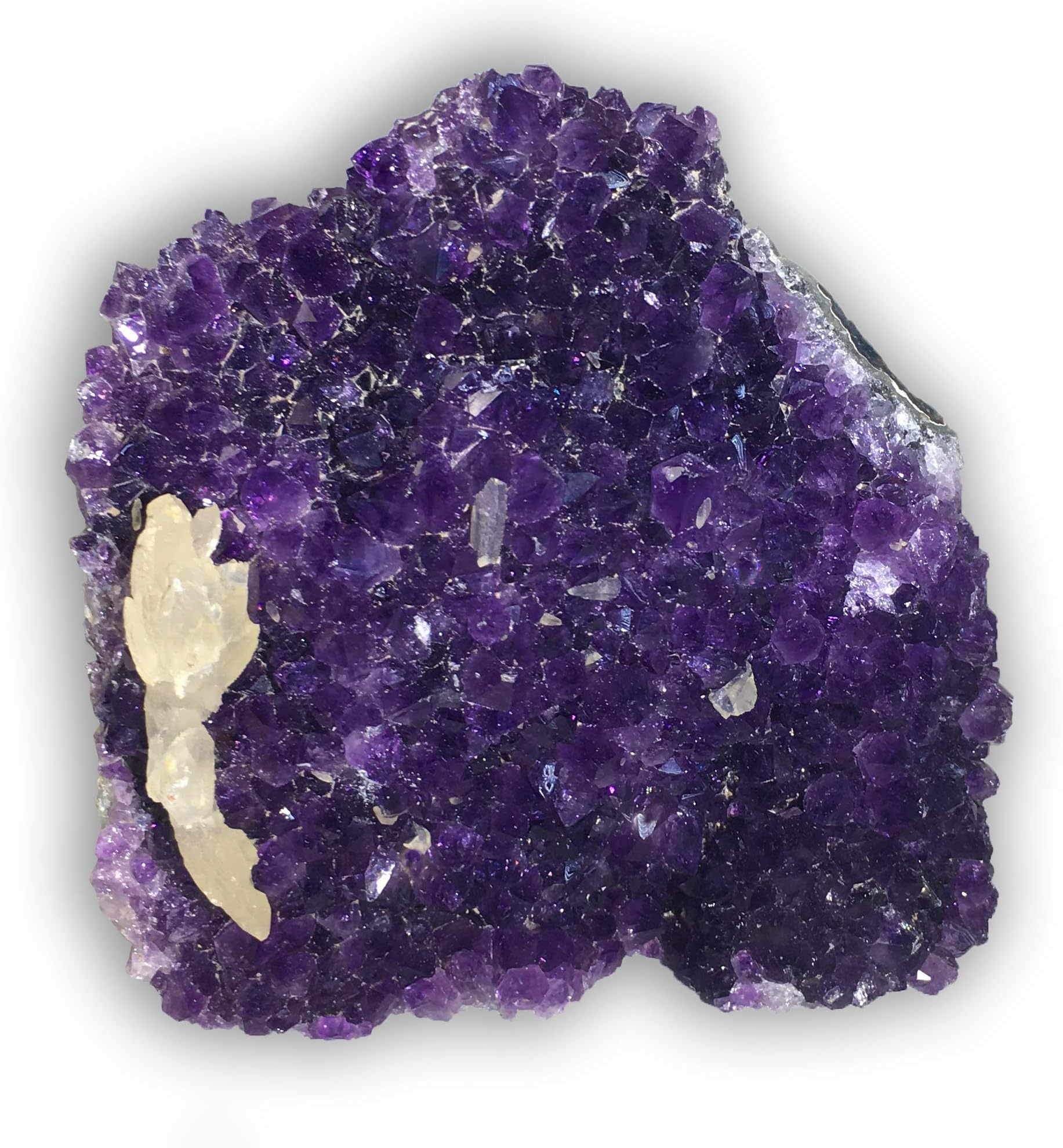Amazing Amethyst Cluster - up to 1 lb, deep Purple Clusters with INCLUSIONS of Quartz or Calcite. Highly Collectible for Rock Hounds, Geologists & Amethyst Collectors.