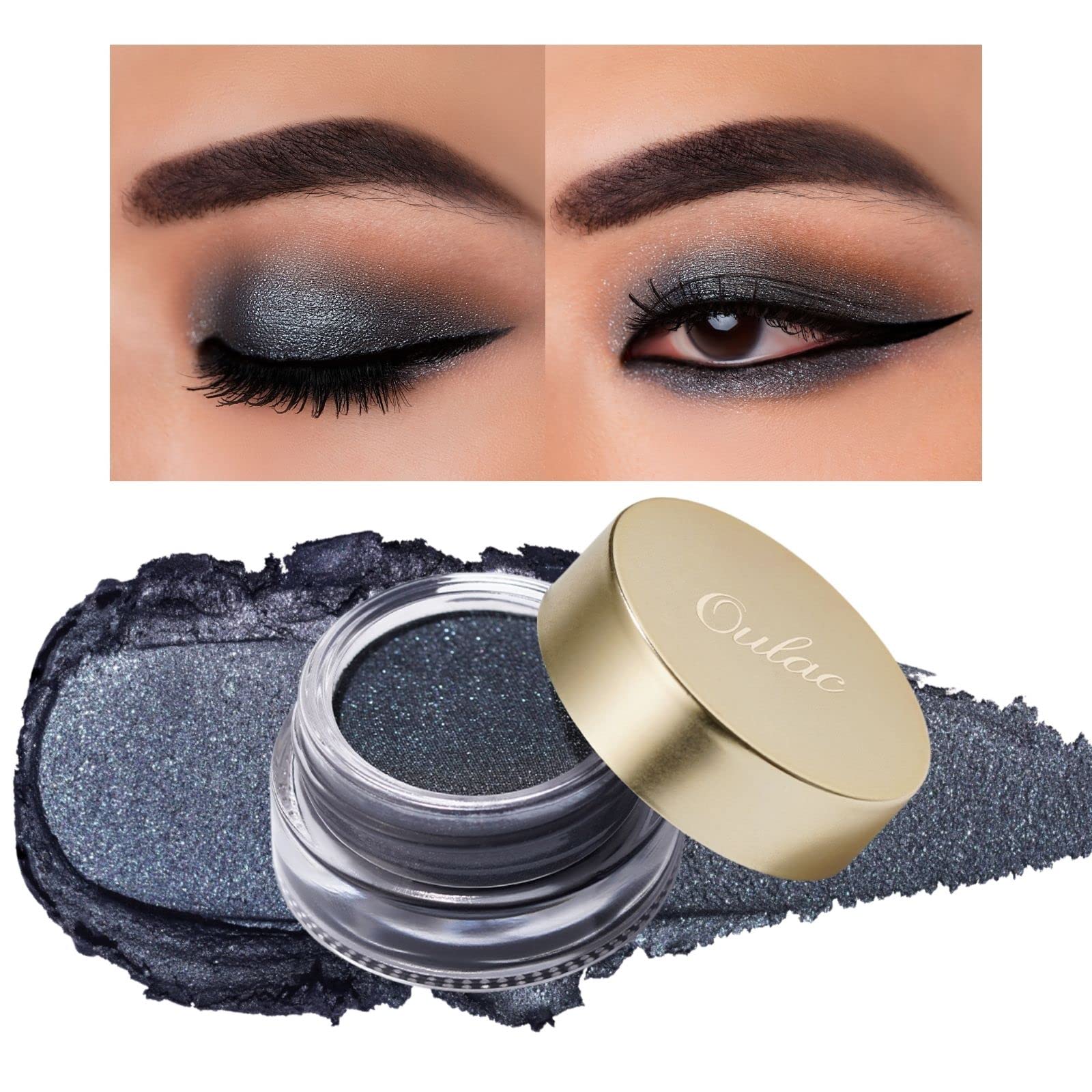 OULAC Cream Eyeshadow, Glitter Grey Eyeshadow, Holds Makeup For 12 Hours +, Waterproof and Sweatproof, Crease Resistant, Vegan | 06g Total Eclipse (06) — image 1
